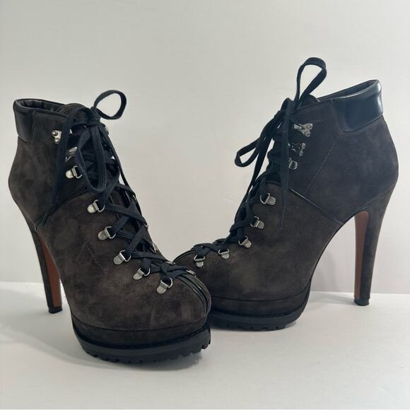 Seen on Beyonce Alaïa Grey Suede Platform Hiker Boots size EU 38 - Picture 6 of 16